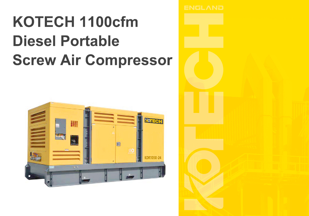 KOTECH 1100cfm diesel bärbar skruvluftkompressor