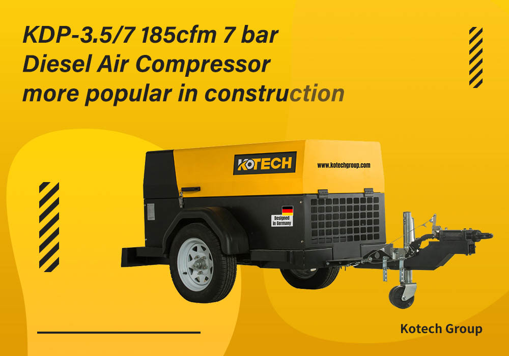 Kotech Group for KDP-3.5/7 185cfm 7 bar Diesel Air Compressor are more popular in construction