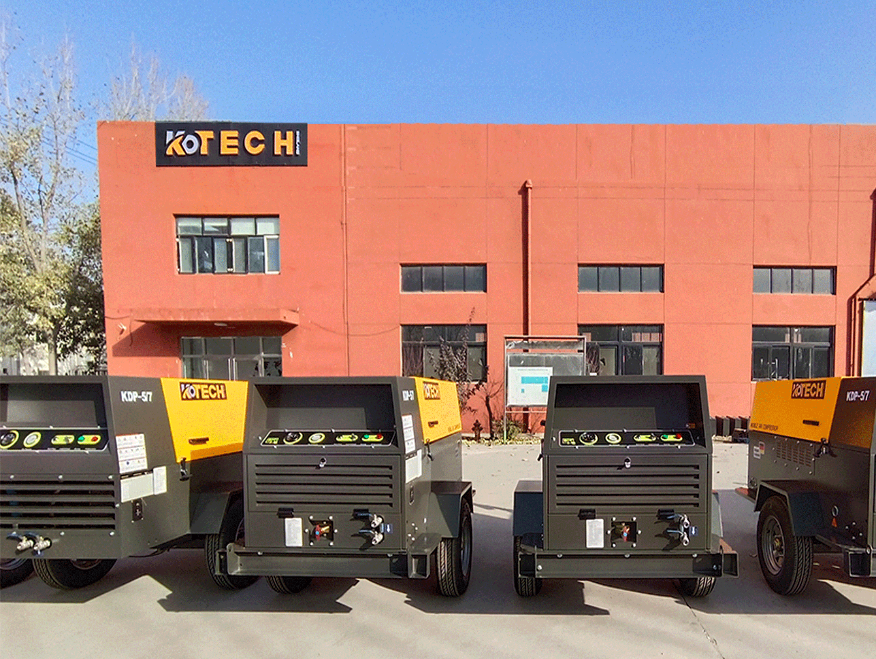 Affichage du compresseur d'air mobile diesel d'usine Kotech