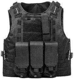 This contains: KIDYBELL Adjustable Airsoft Vest Lightweight Oxford Cloth Tactical Training Vest Is Suitable for Outdoor Hunting Army Fan Combat Training Airsoft and Other Outdoor Sports