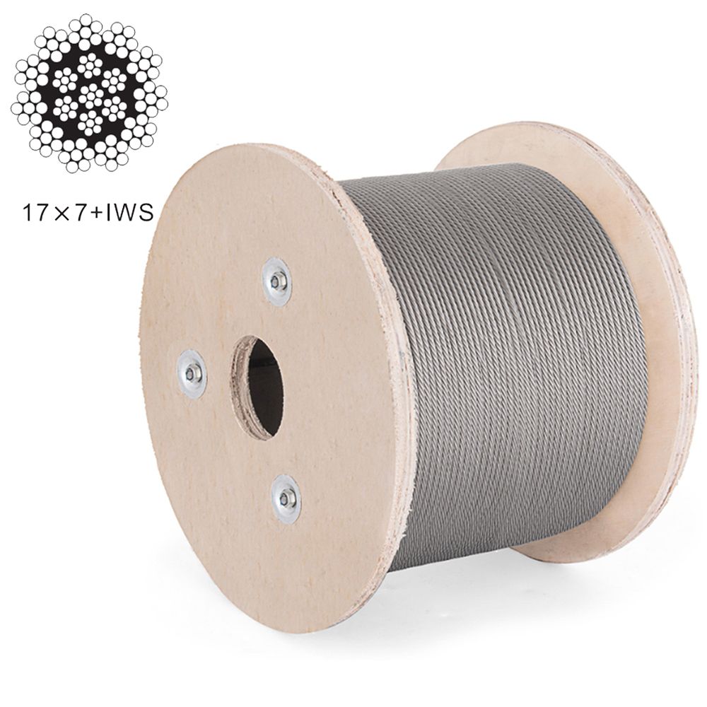 6mm 18x7+IWS 17x7+IWS Galvanized and Stainless Steel Wire Rope
