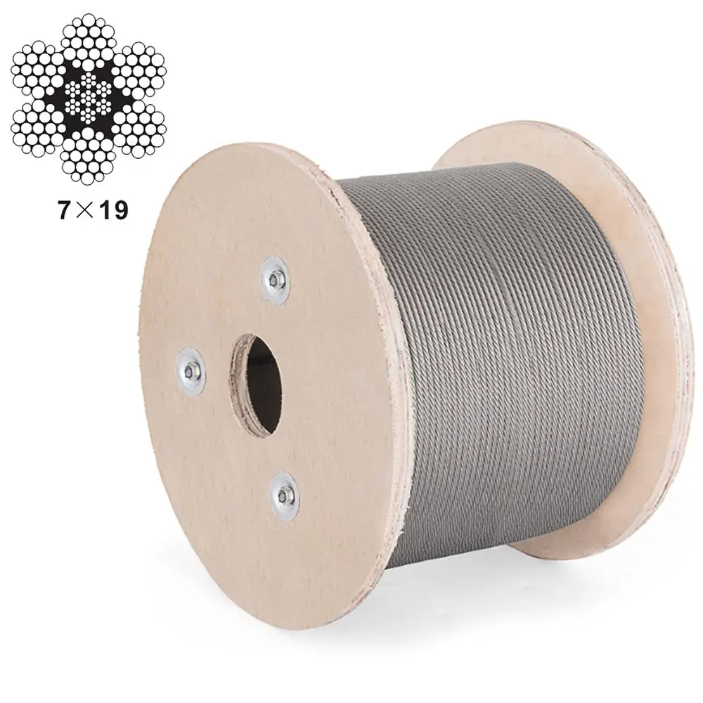 3/8" 7x19 Steel Rope Wire Galvanized and Stainless Steel Aircraft Cable