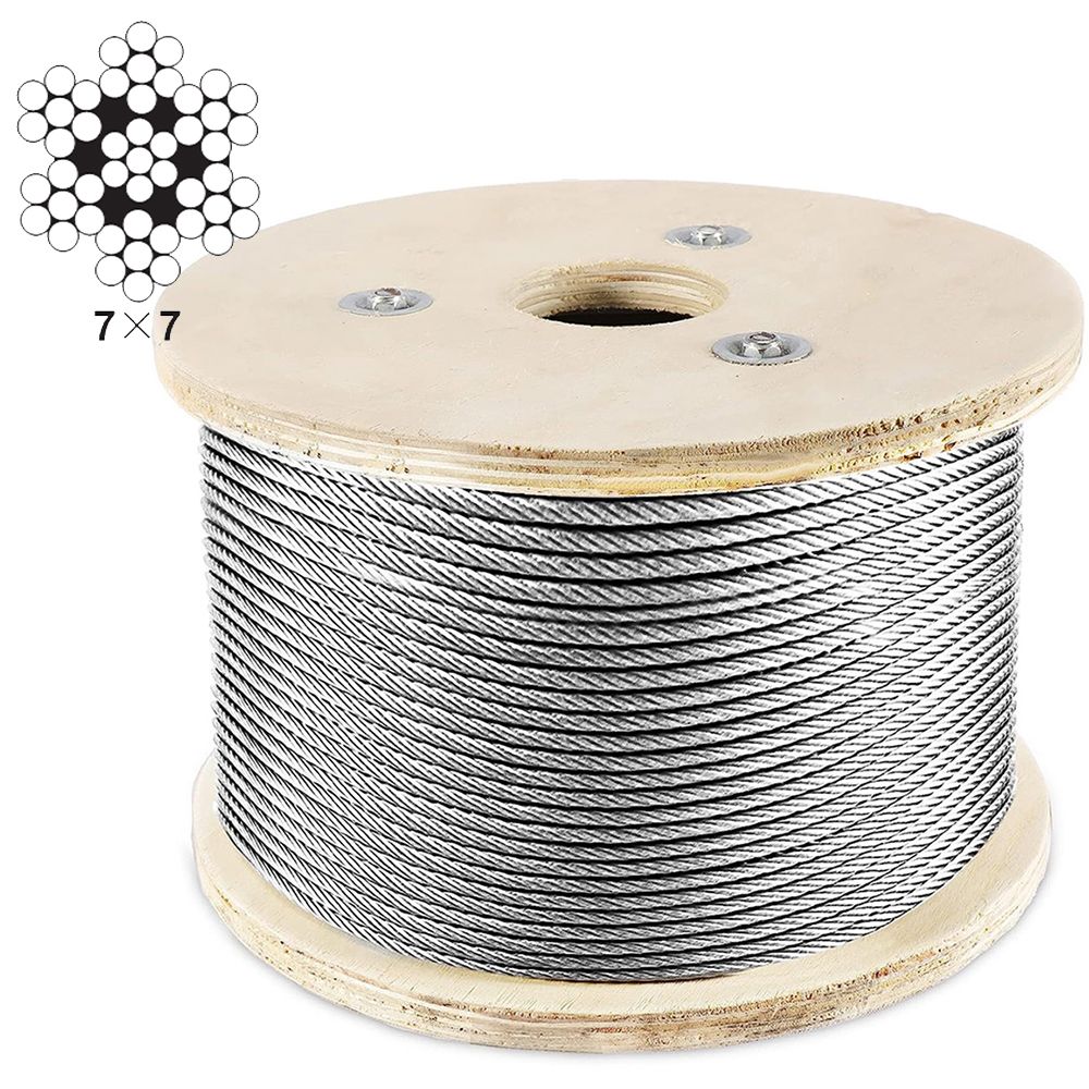 3/16" 7x7 Stainless Steel Wire Rope Stainless Cable 316 Steel Rope Wire