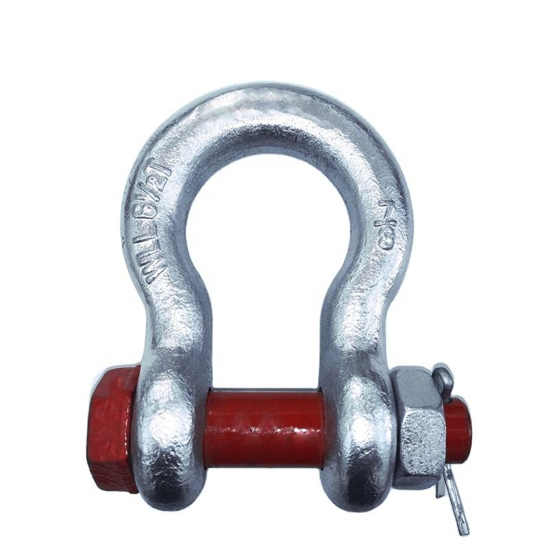 U.S. Type Drop Forged G-2130 Safety Bolt Anchor Shackle Hot Diped Galvanized Bow Shackles