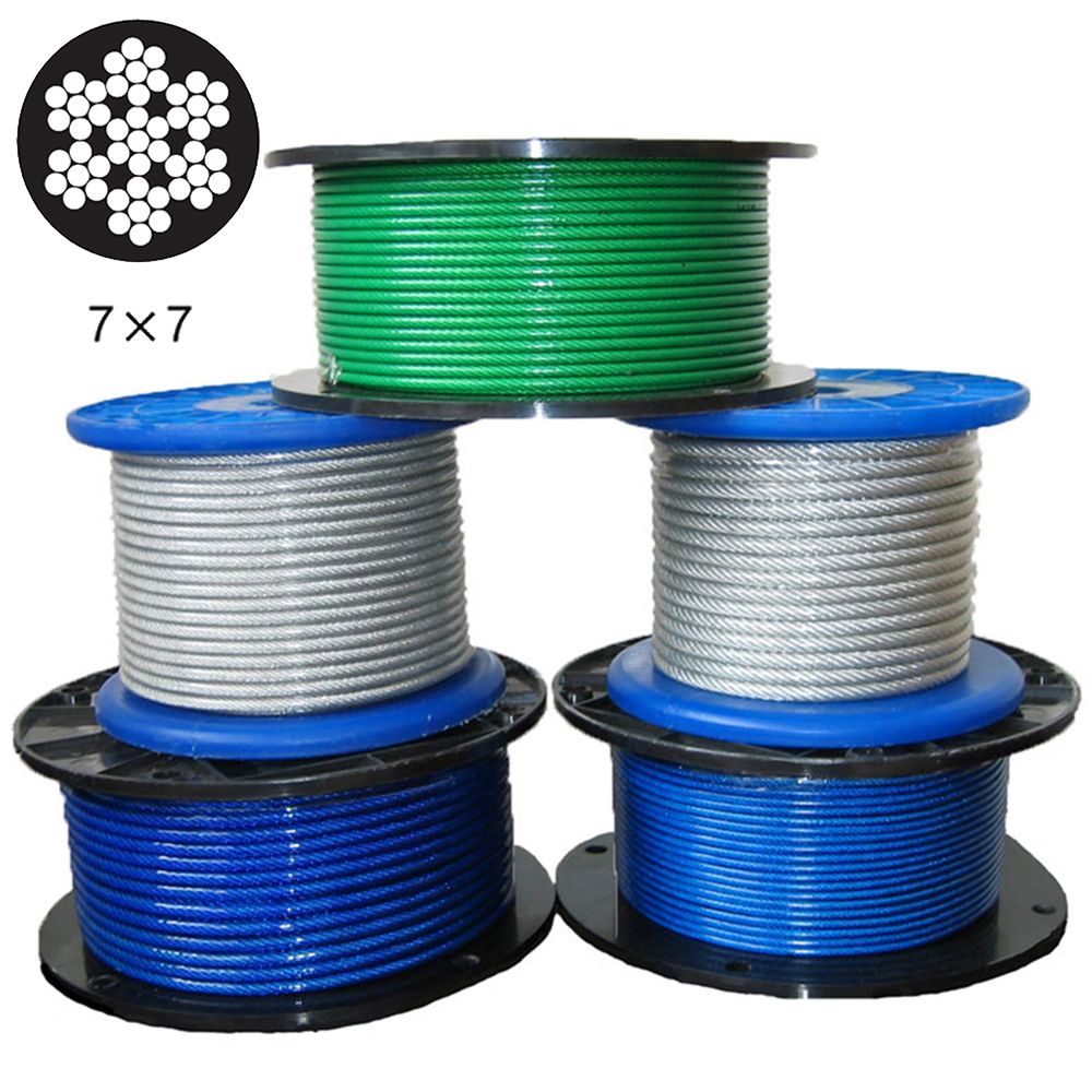 7x7 PVC/PP/PE Cable with Coating Steel Wire Rope