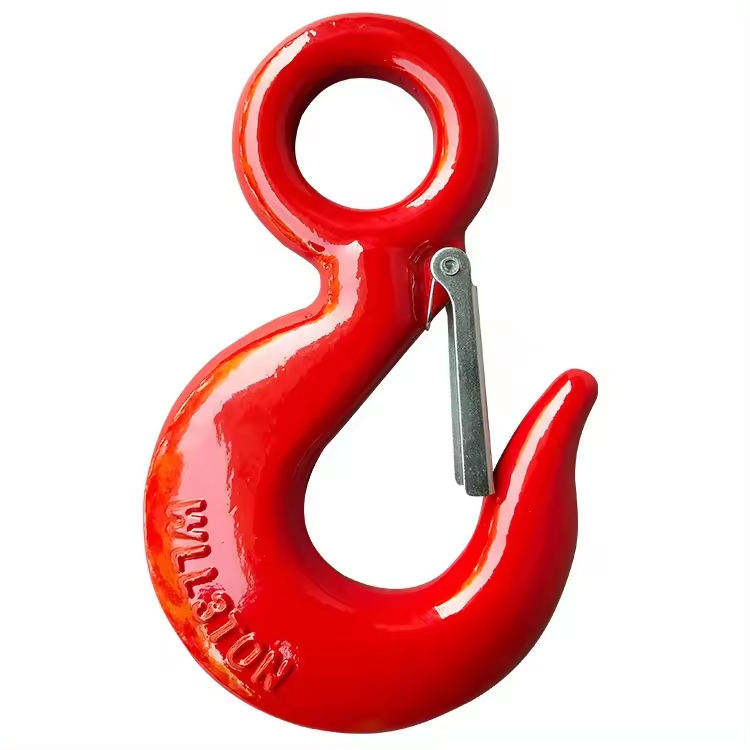Red Painted Us Type Drop Forged Eye Hoist Eye Slip Hooks with Latches