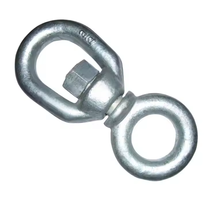 G401 Eye and Eye Swivel Rings Hot Dip Galvanized Carbon Steel Drop Forged US Type Regular Chain Swivels