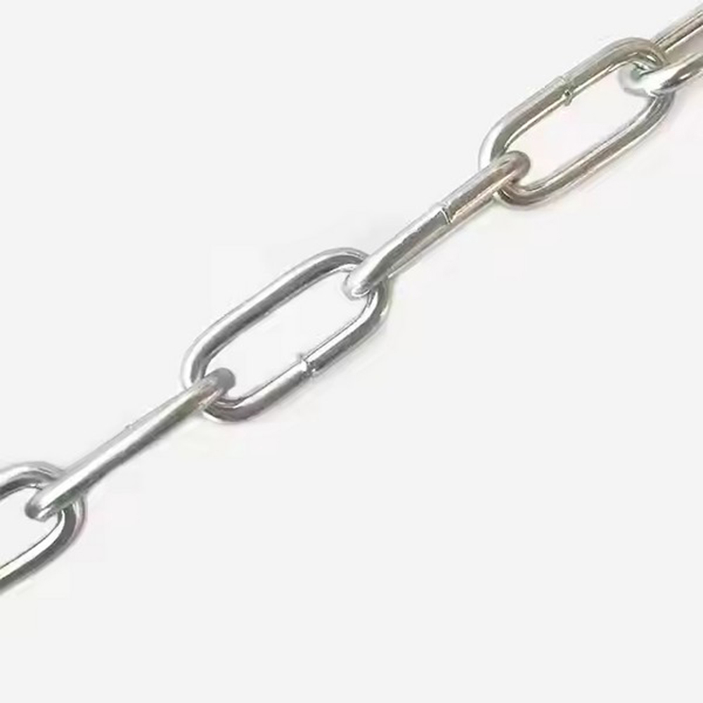 Galvanized DIN763 Link Chain Normal Welded Metal Zinc Plated DIN763 Long Link Chain