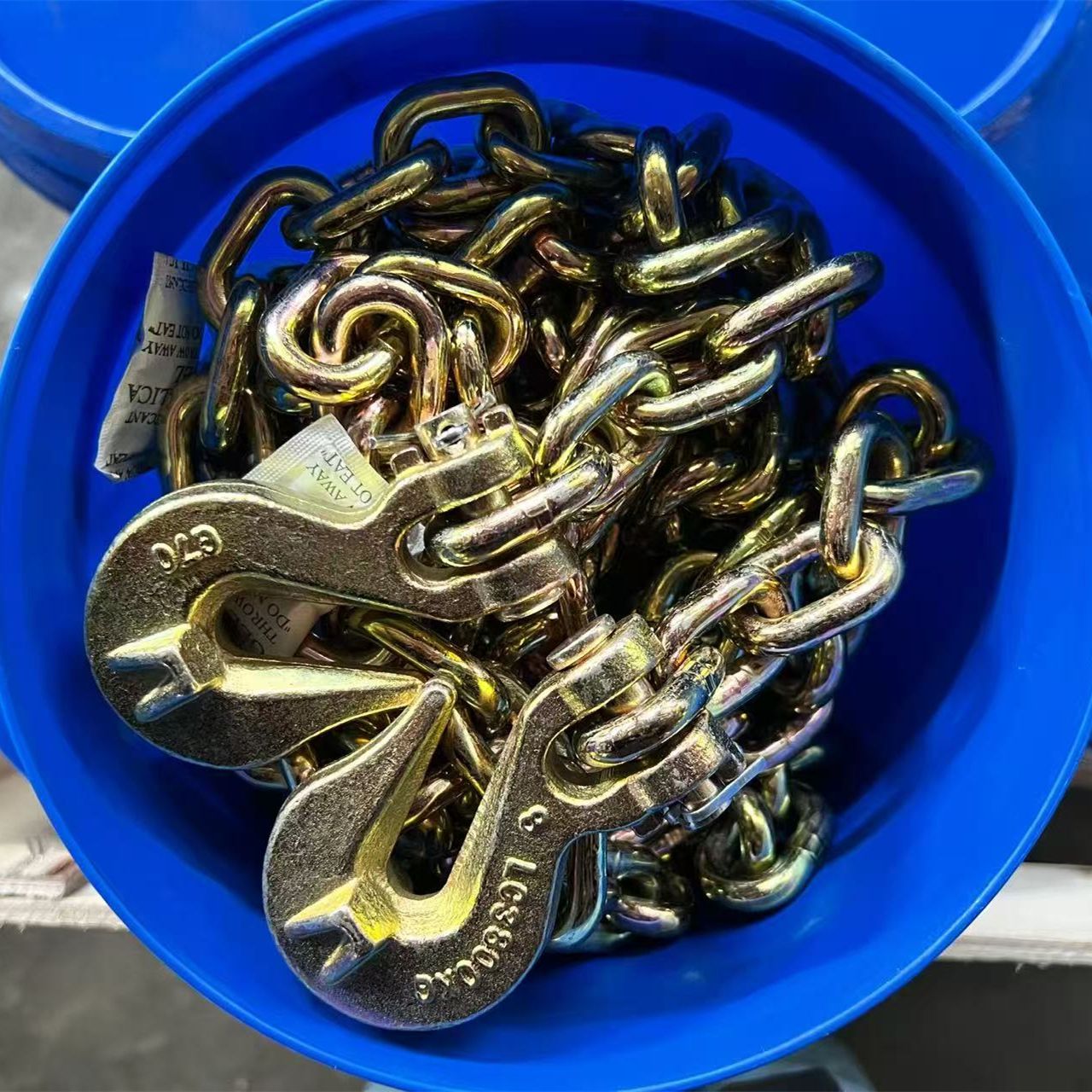 G70 Australian Standard Chain Yellow Zinc Plated Long Link Chain Electric Galvanized Welded Long Link Chain