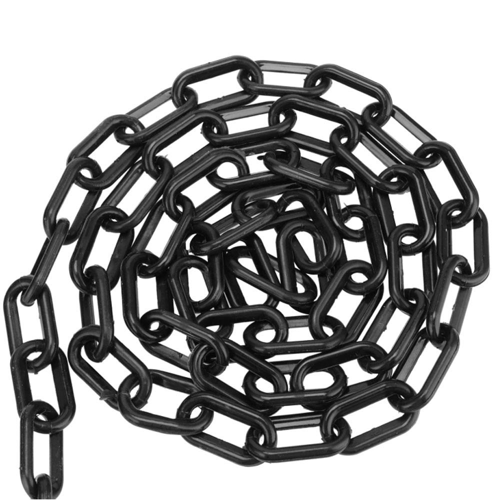 2MM - 14MM Plastic Barrier Chain Black Plastic Chain Safety Traffic Plastic PE Link Chain