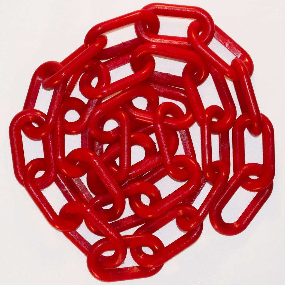 Plastic Barrier Chain 6mm Red Plastic Chain Links Safety Traffic Plastic PE Link Chain