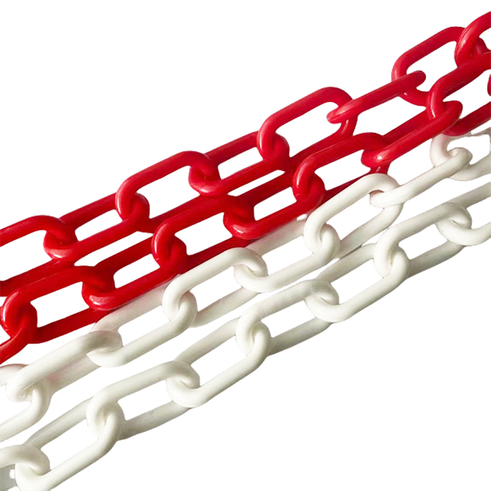 Single Color Safety Barrier Chain Short Link Chains Red and White Plastic Chain