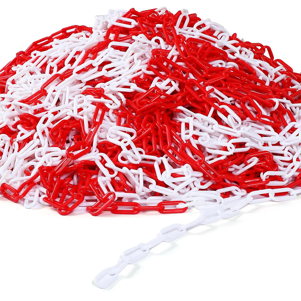 Barrier Security Safety Chain Weatherproof Decorative Chain Link Fence Red/White Plastic Chain