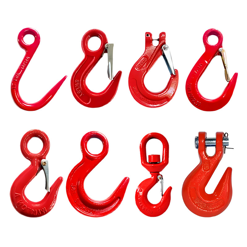 G80 Slip Hook with Safety Latch Round Eye Crane Horn Hook Chain