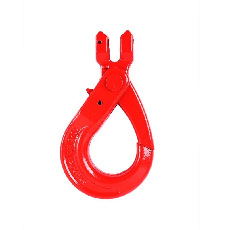 G80 Steel Alloy Zinc Self-Locking Hook Durable Industrial Lifting Rigging Clevis Galvanized Mining