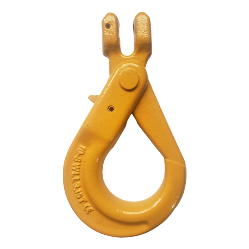 G80 Steel Alloy Zinc Self-Locking Hook Durable Industrial Lifting Rigging Clevis Galvanized Mining