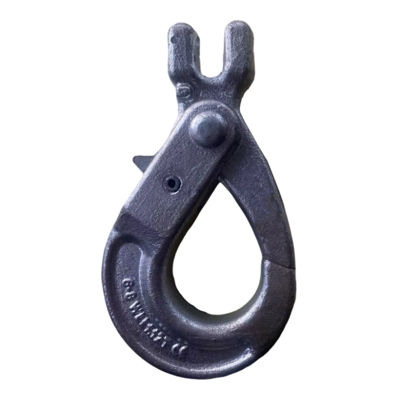 G80 Steel Alloy Zinc Self-Locking Hook Durable Industrial Lifting Rigging Clevis Galvanized Mining