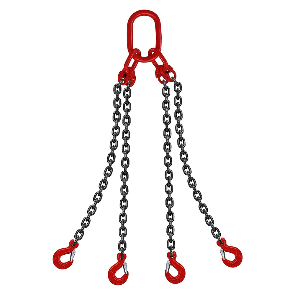 G80 Lift Chain Sling with 4 Legs Safety Grab Hook 5T Capacity