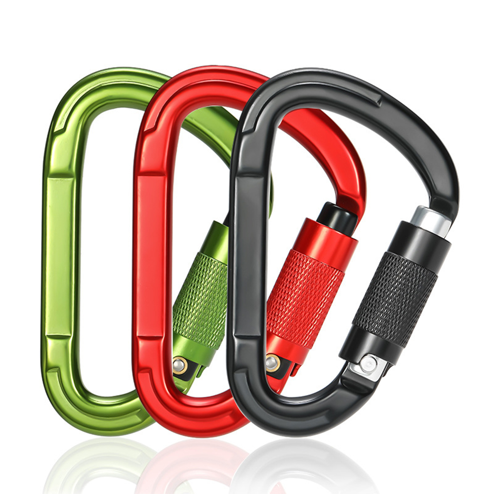 CH7103TN 7075 Aviation Aluminium D-shape Screwgate Snap Hook Carabiner 25kN Climbing Carabiner Clip