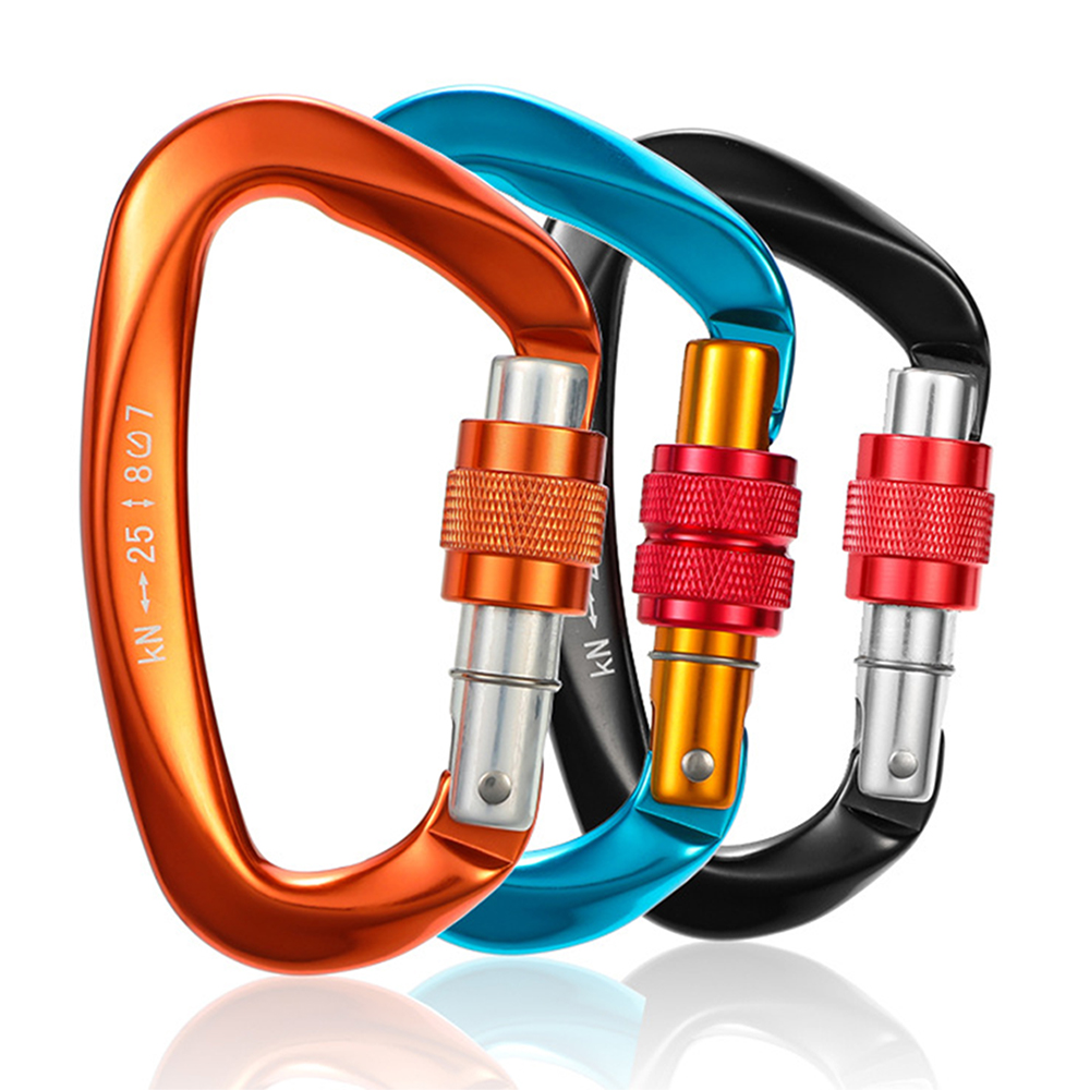 CH7104B Climbing Cave Exploring Aluminium Master Locks Snap Hook 25KN Ultra-Light Screw gate Lock Climbing Carabiner Clips