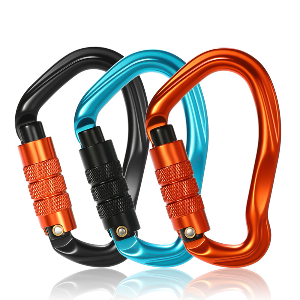 CH7109TN 23KN Aluminum Alloy Snap Hook D-twist Auto Lock Carabiner Fire Rescue Master Lock Climbing Carabiner Clip