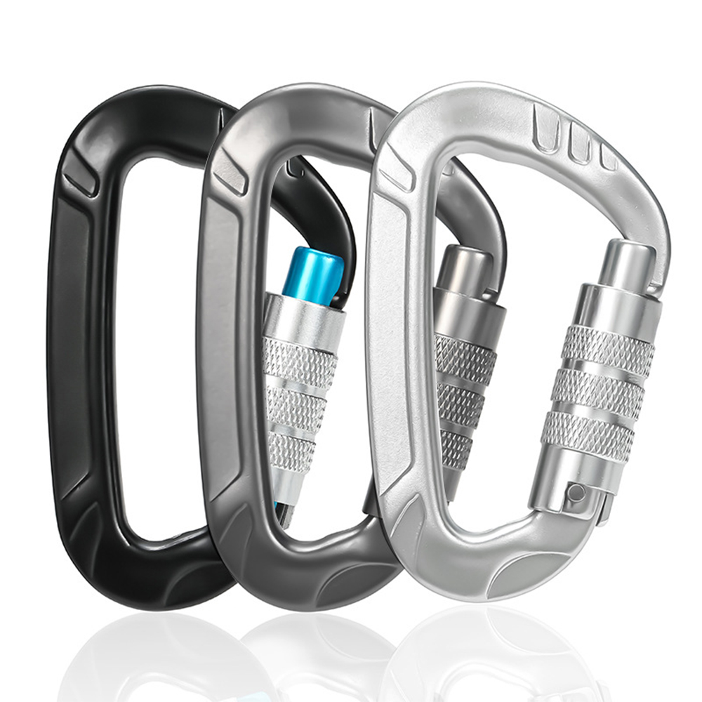 CH7803TN 12KN Aluminium Snap Hook Rock Climbing Locking Carabiner Clips
