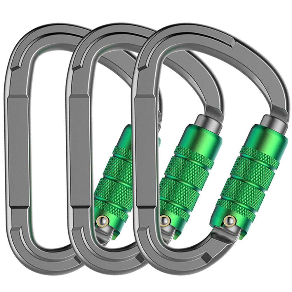 CH7803TN3 25KN D-shape Snap Hook Auto-locking Carabiners Mountaineering Safety Masterlocks Climbing Carabiners Clip