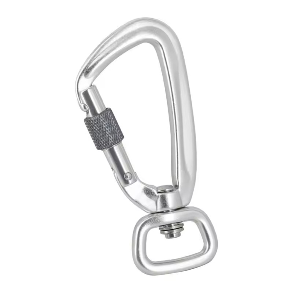 4KN Carabiner Clips Carabiner Camping Hiking Climbing Screw Locking Aluminum Swivel Hook Carabiner Snap Hook
