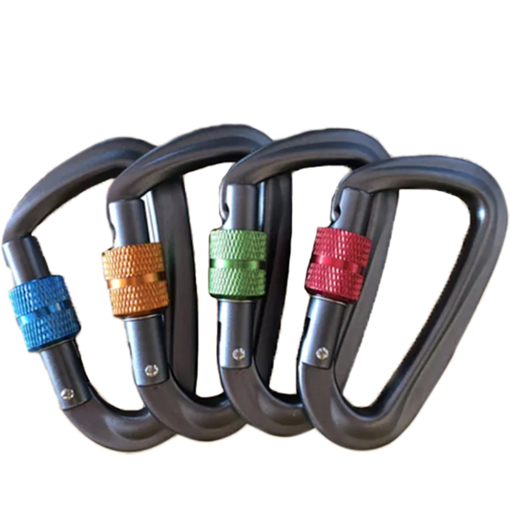 12KN Rock Locking Carabiner Hooks 7075 Aviation Aluminum Carabiner Camping Climbing Carabiner Clips