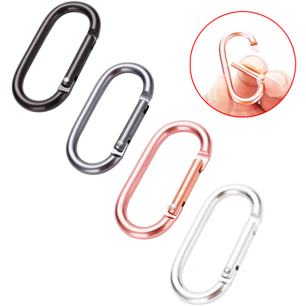 50mm 63mm Oval Climbing Carabiner Clip Metal Carabiner Hook Aluminum Carabiner Keychain Clip