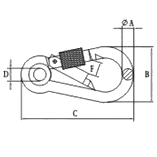 S-Snap hook with eyelet and screw 500