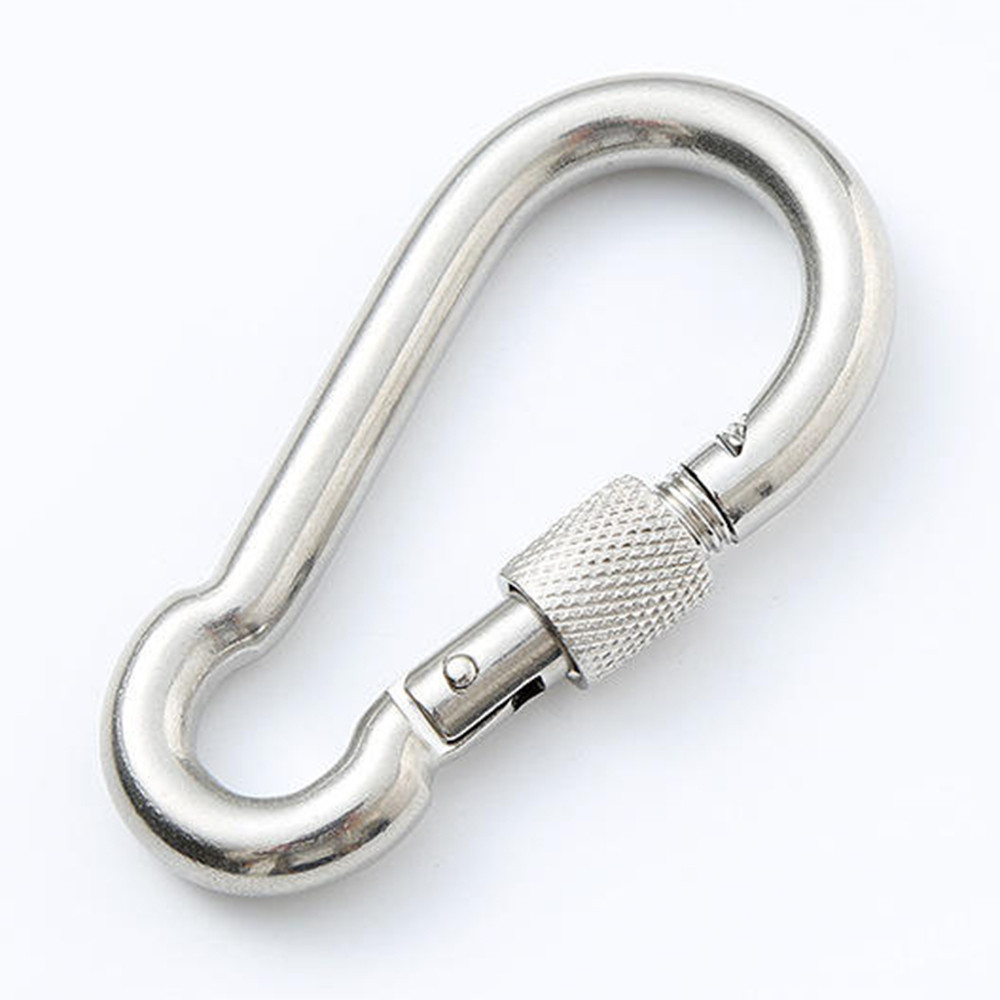 DIN5299D Stainless Steel Spring Snap Hook Keychain Clip Climbing Carabiner Hooks With Screw Lock