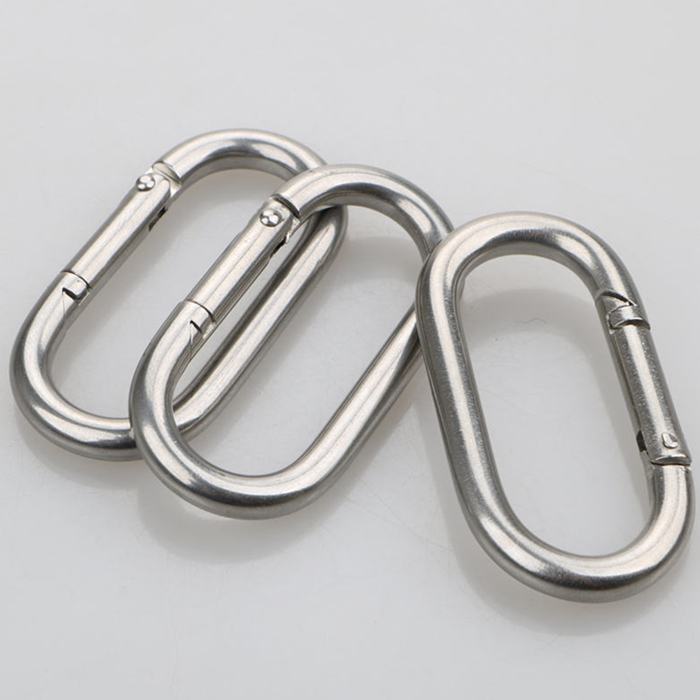 Oval Shape Spring Hook Straight Snap Buckle 304 316 Stainless Steel Carabiner Hook