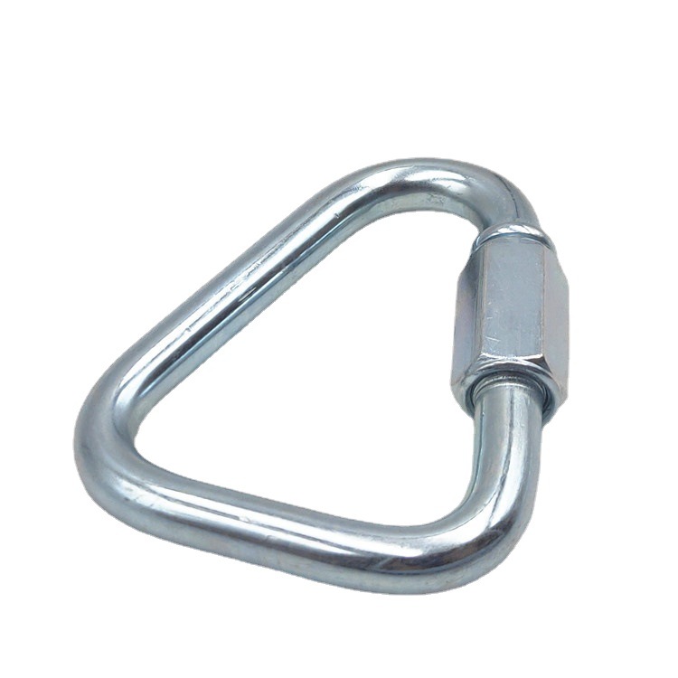 Triangle Connecting Link with Screw Delta Quick Link Safety Shackle Locking Carabiner Button Buckle Galvanized