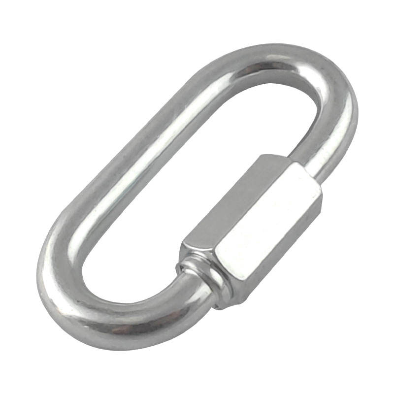 Zinc Coated Oval Quick Locking Carabiner Clip Chain Connectors Quick Links Oval Maillon Rapide Stainless Steel