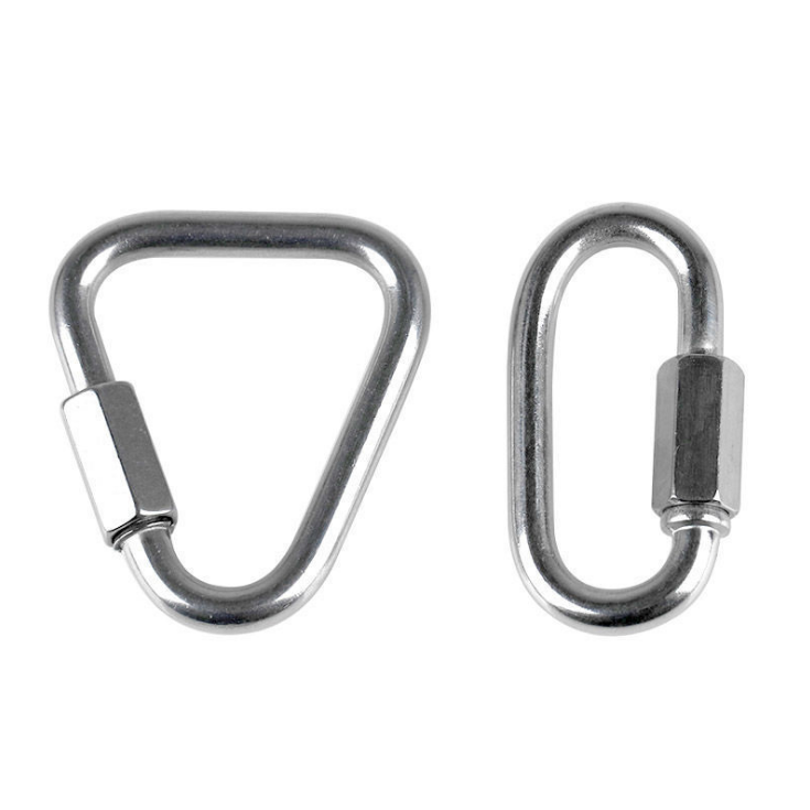 Triangle Connecting Link with Screw Delta Quick Link Safety Shackle Locking Carabiner Button Buckle 304 316 Stainless Steel