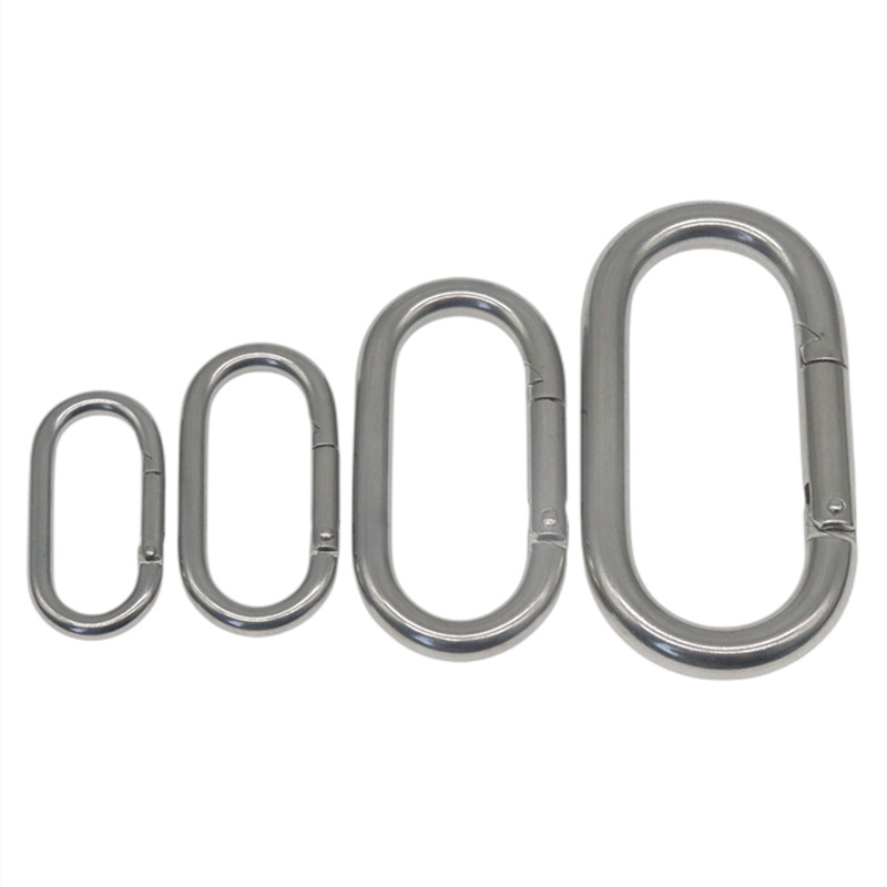 Oval Shape Long Straight Snap Hooks Carabiners Heavy Duty Connector Quick Link 304 316 Stainless Steel