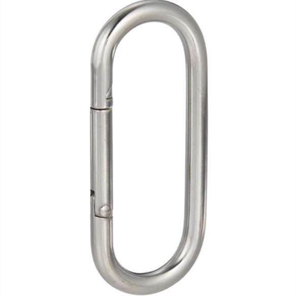 Stainless 316 Oval Shape Long Straight Snap Hooks Carabiners Heavy Duty Connector Quick Link