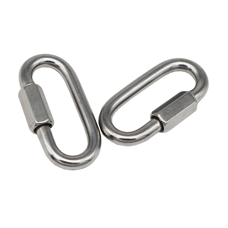 Oval Quick Locking Carabiner Clip Chain Connectors Quick Links Oval Maillon Rapide Stainless Steel