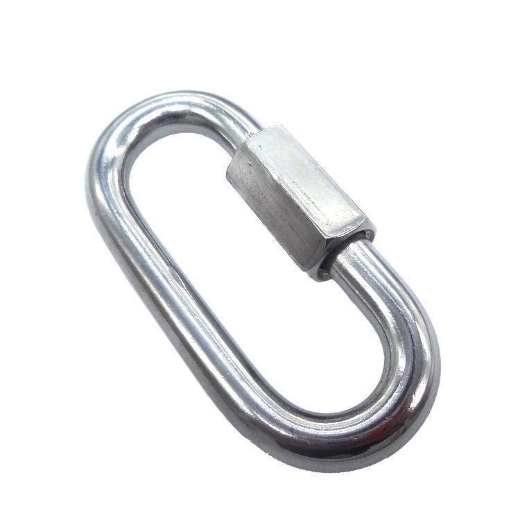 Stainless Steel AISI316 Quick Link Heavy Duty Quick Chain Link Locking Carabiner Wire Rope Cable Connect Ring