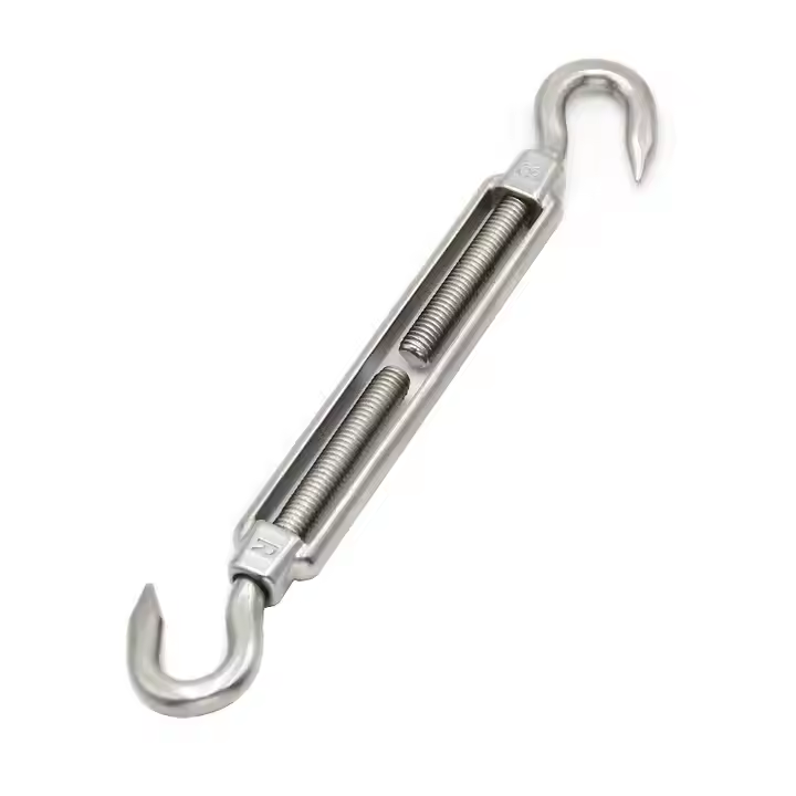 SUS316 Stainless Steel Polished European Open Body Turnbuckle Hook to Hook European Style Double Hooks Turnbuckle