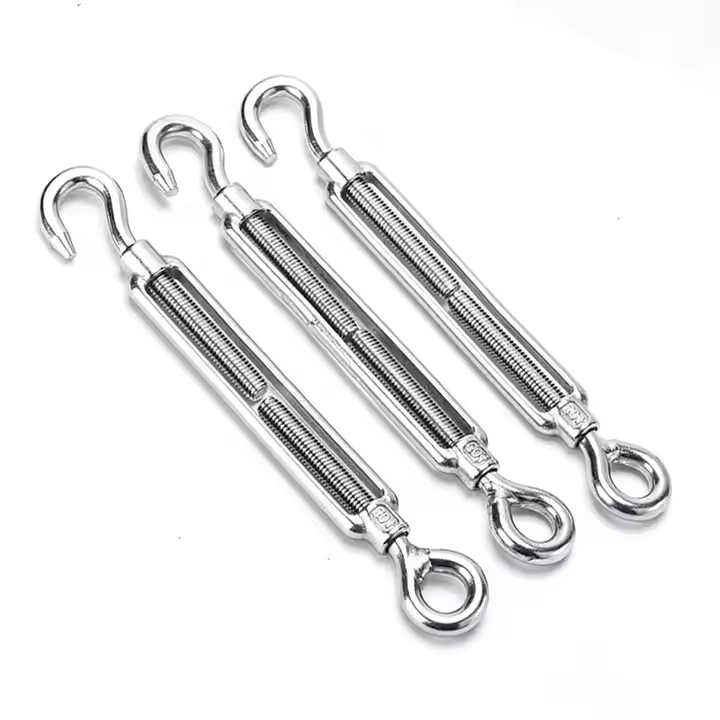 JIS Turnbuckle Eye to Hook 316 Stainless Steel Polished Frame Turnbuckle Heavy Duty Wire Rope Fitting