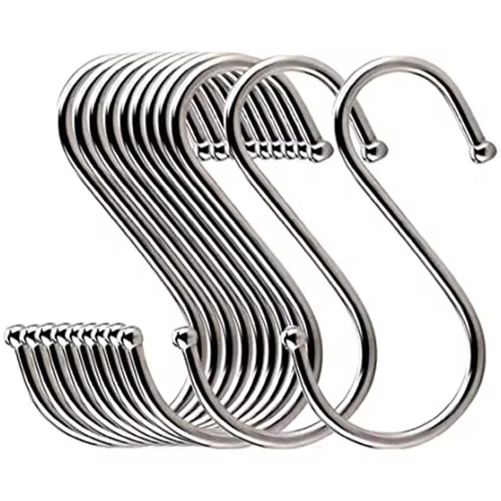 Multipurpose Silver Metal S Shape Hooks Bathroom Kitchen Storage S-type Hook Hanging Stainless Steel S hook