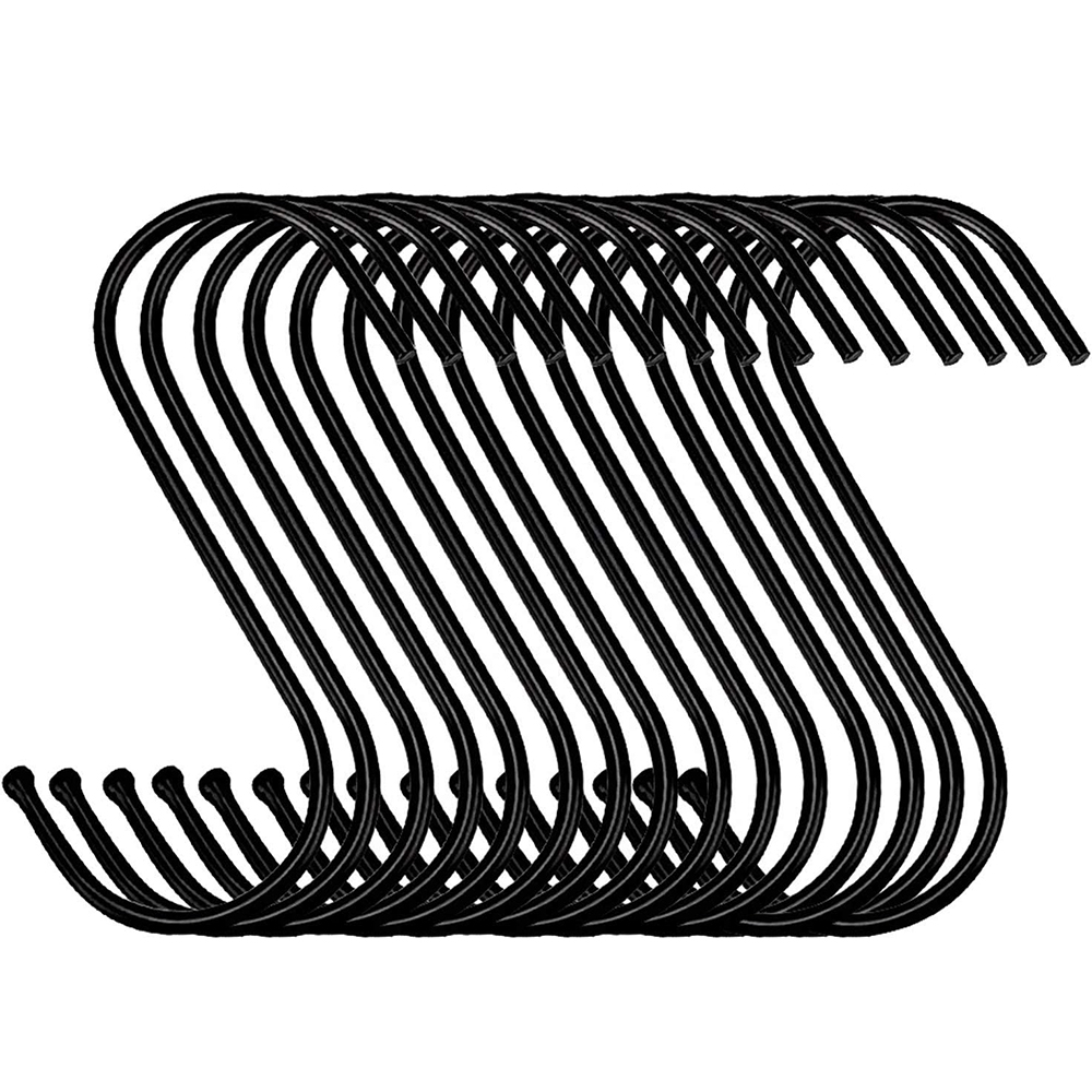 Heavy Duty Metal Hooks Hanger Multifunctional Black Steel Hanging Hooks Hardware S Shape Hook