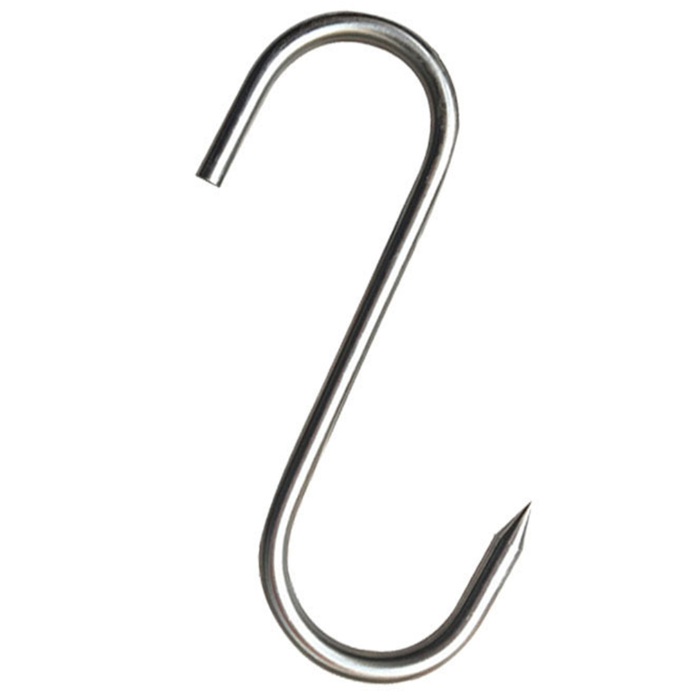 S Shape Meat Hook Hanging S-type Hooks 4 Inches Stainless steel Butcher's Hook for Hanging Drying Butchering Smoking BBQ Grilling