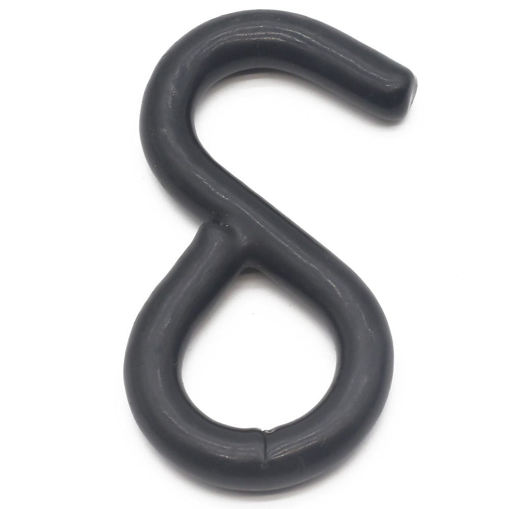 Lashing Tie Down Hooks 1inch 25mm S Shape Metal Hook PVC Coated S Hook for Webbing Strap