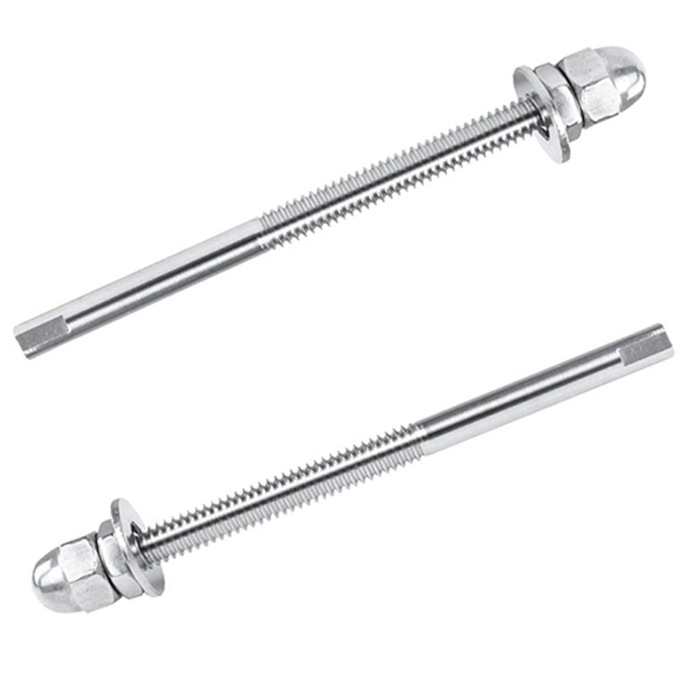 T316 Stainless Steel 1/8" Invisible Cable Railing Kit Hand Swage Threaded Stud Tensioner Deck Stair Terminal for Metal Wood Post