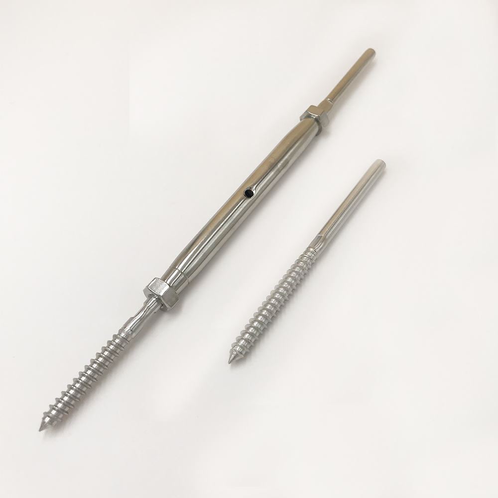 T316 Rigging Terminal Screw 1/8" 3/16" Stainless Steel Lag Screw Swage Turnbuckle and Lag Screws Cable Railing Tensioner Kits