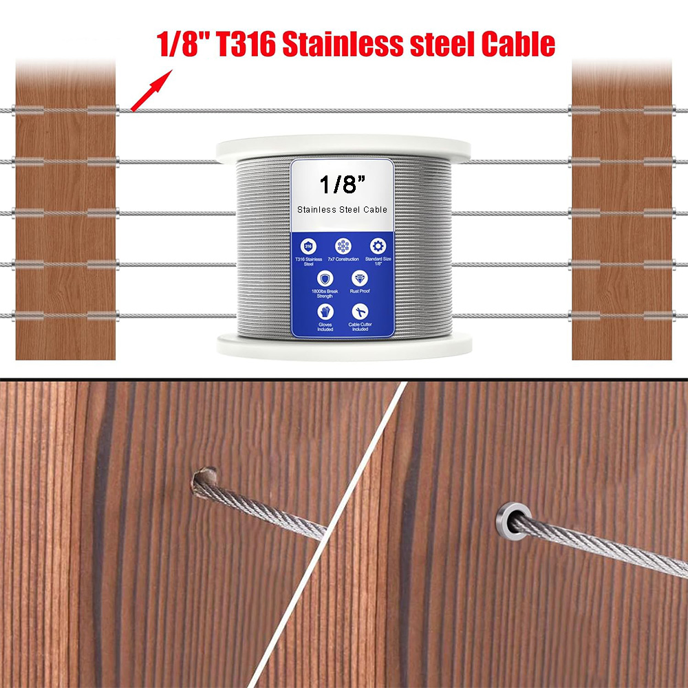 Sleeve Anchor Railing T316 Stainless Steel Protective Sleeves Cable Railing Hardware Kit ...