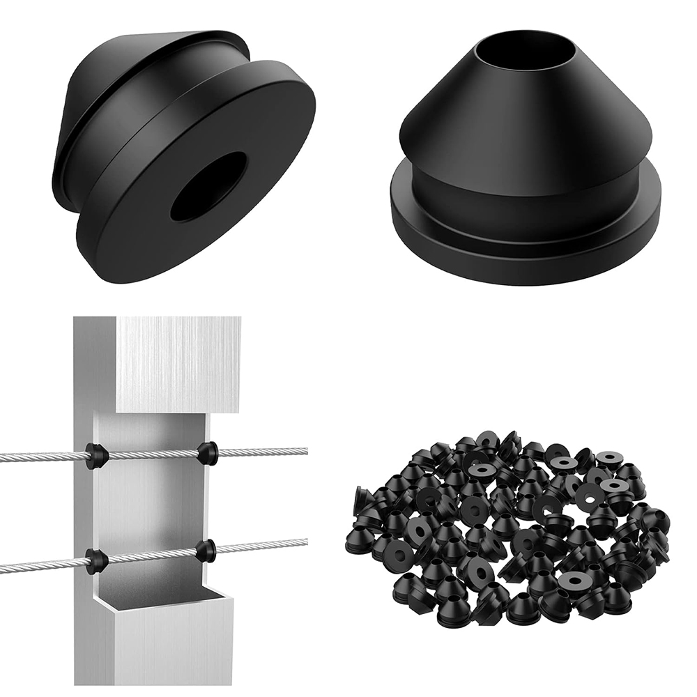 Cable Railing Rubber Grommets 1/8" 5/32" 3/16" Wire Rope Cables Protective Sleeves for Metal Cable Railing Posts